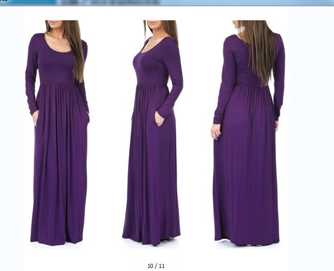 Damen Alltagstaugliches Maxikleid mit praktischen Taschen und fließendem Schnitt ModeGeist