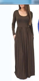 Damen Alltagstaugliches Maxikleid mit praktischen Taschen und fließendem Schnitt ModeGeist