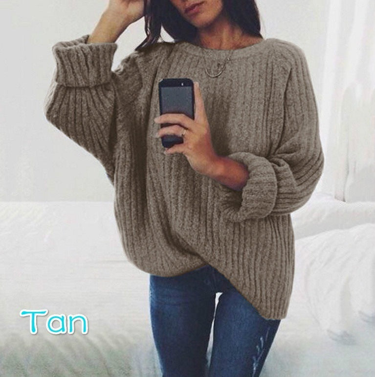 Damen Grobstrickpullover mit übergroßer Passform und strukturiertem Design ModeGeist