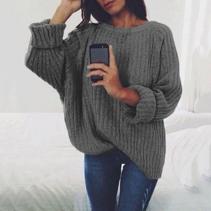 Damen Grobstrickpullover mit übergroßer Passform und strukturiertem Design ModeGeist