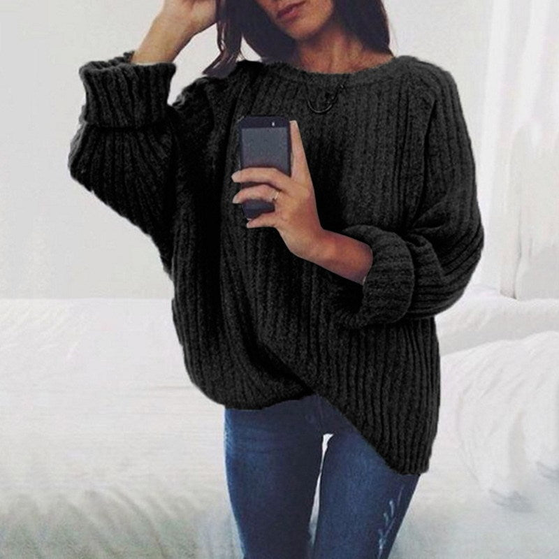 Damen Grobstrickpullover mit übergroßer Passform und strukturiertem Design ModeGeist