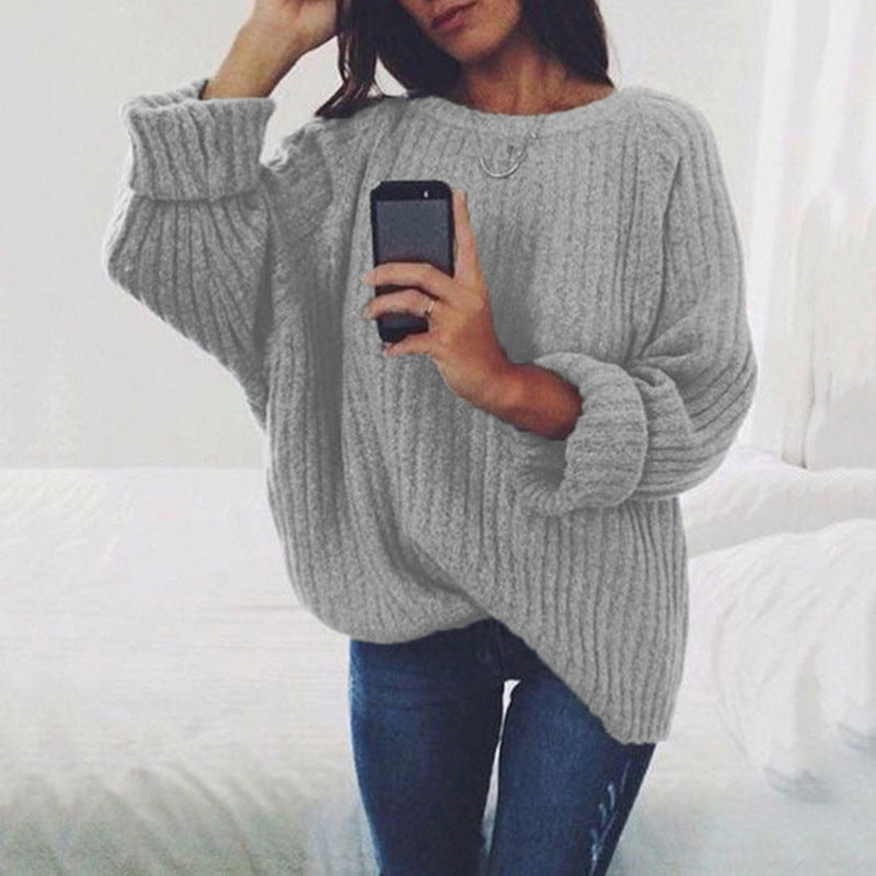 Damen Grobstrickpullover mit übergroßer Passform und strukturiertem Design ModeGeist
