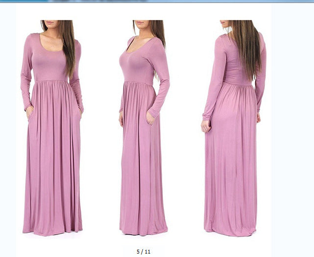 Damen Alltagstaugliches Maxikleid mit praktischen Taschen und fließendem Schnitt ModeGeist
