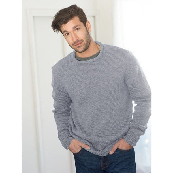 Herren Grobstrickpullover mit Rundhalsausschnitt und strukturiertem Design ModeGeist