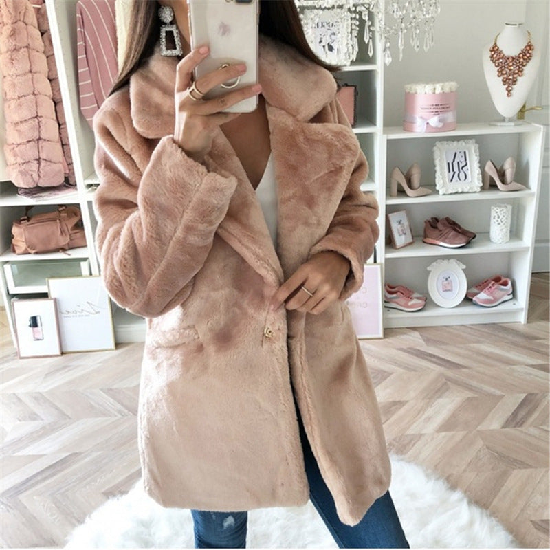 Damen kuscheliger Teddy-Mantel ModeGeist