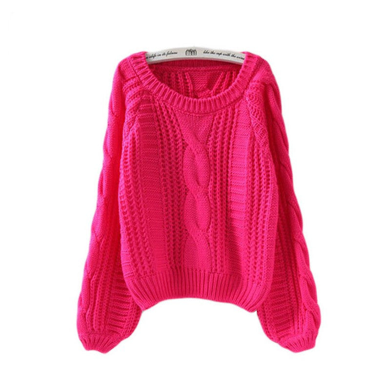 Damen Grobstrickpullover mit voluminösen Ärmeln und Zopfmuster ModeGeist
