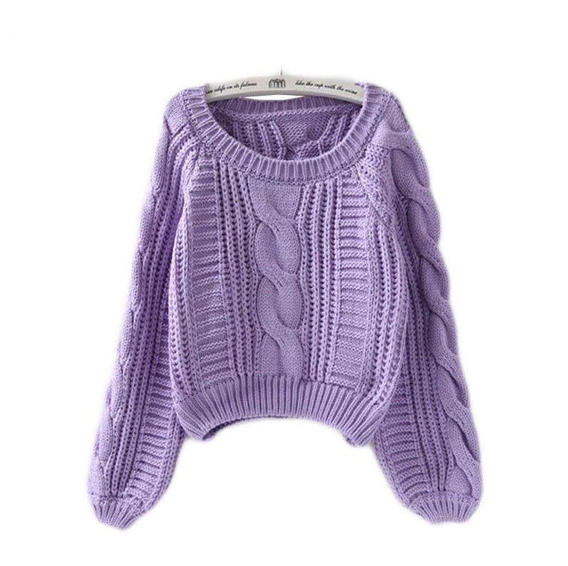 Damen Grobstrickpullover mit voluminösen Ärmeln und Zopfmuster ModeGeist