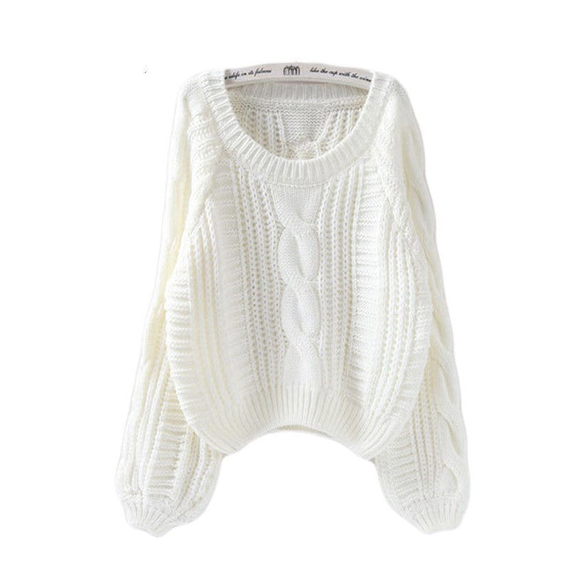 Damen Grobstrickpullover mit voluminösen Ärmeln und Zopfmuster ModeGeist