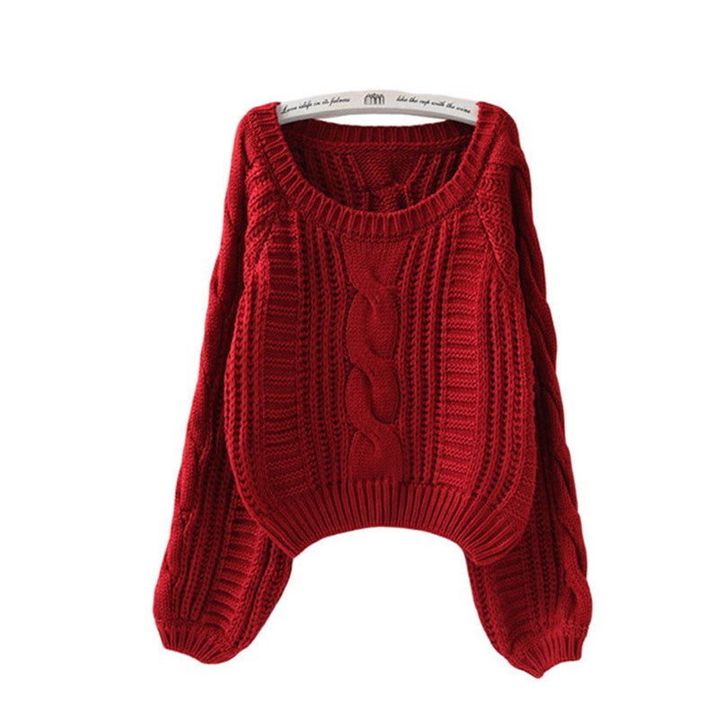 Damen Grobstrickpullover mit voluminösen Ärmeln und Zopfmuster ModeGeist