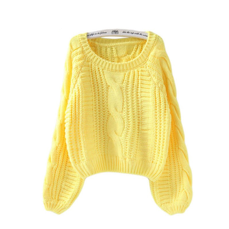 Damen Grobstrickpullover mit voluminösen Ärmeln und Zopfmuster ModeGeist