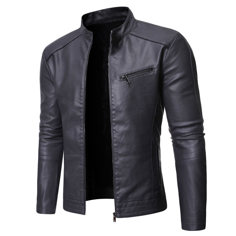 Herren elegante Motorradjacke mit modernem Stehkragen ModeGeist