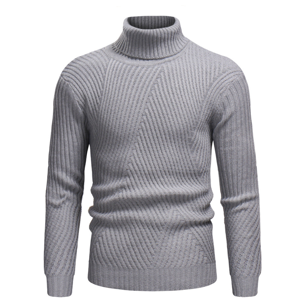 Herren Hochwertiger Rollkragenpullover im strukturierten Design ModeGeist