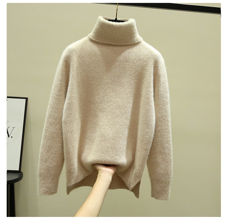 Damen Oversized Rollkragenpullover aus weichem Strick ModeGeist
