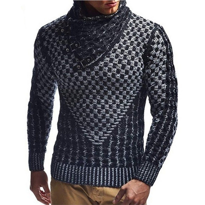 Herren Strickpullover mit modernem Zopfmuster und hochgeschlossenem Kragen ModeGeist