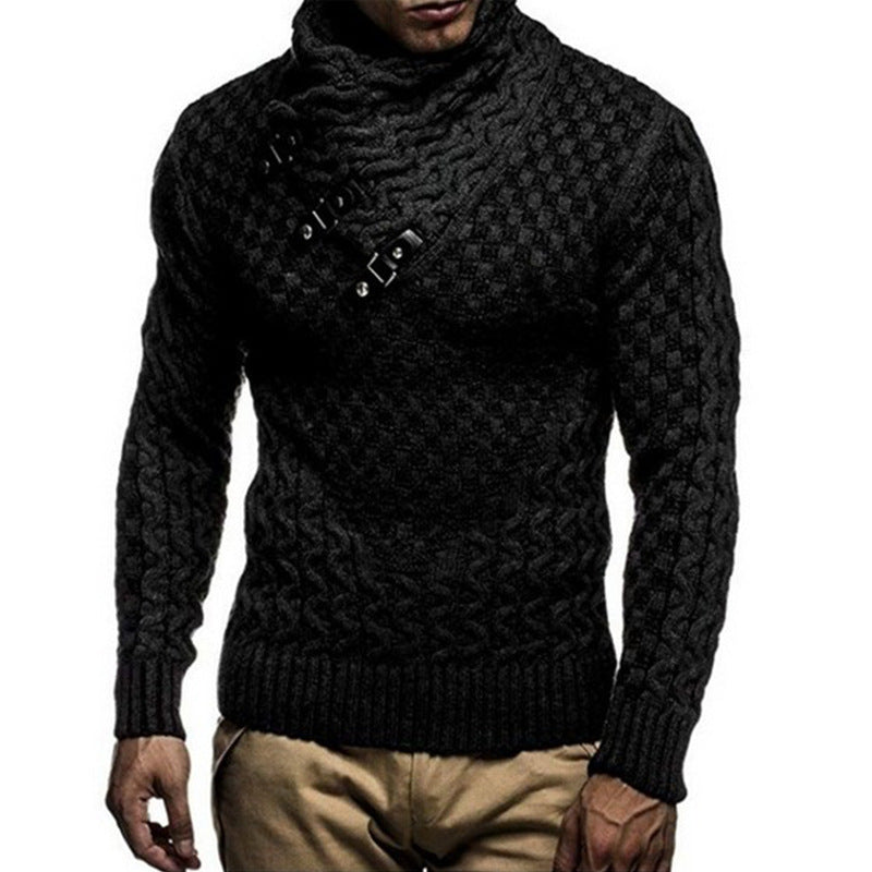 Herren Strickpullover mit modernem Zopfmuster und hochgeschlossenem Kragen ModeGeist