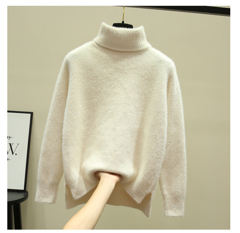 Damen Oversized Rollkragenpullover aus weichem Strick ModeGeist