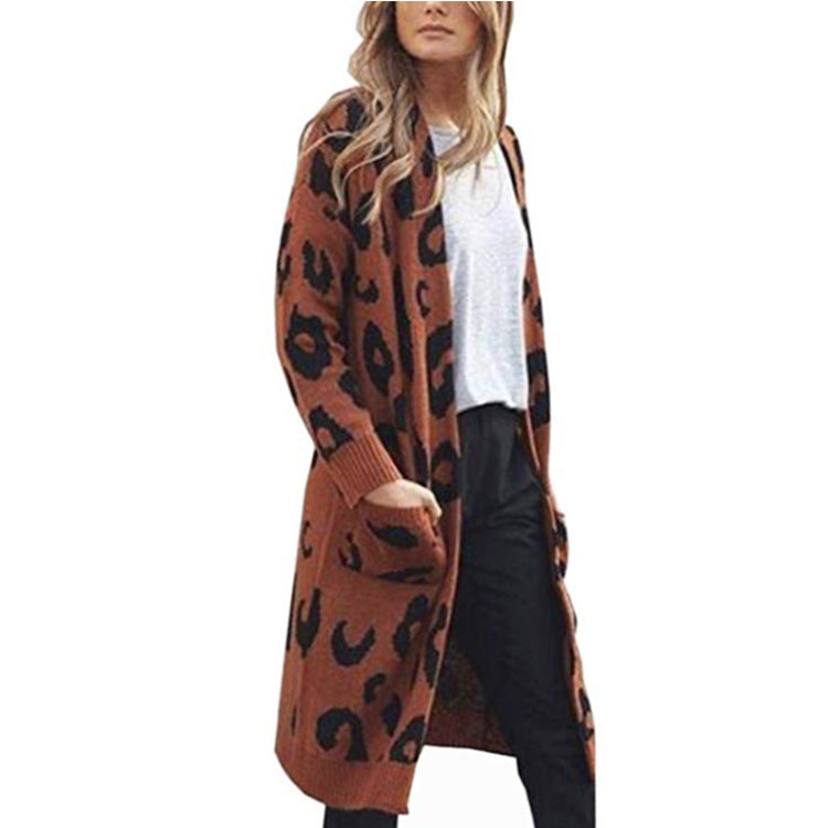 Damen Langärmliger Strickmantel ModeGeist