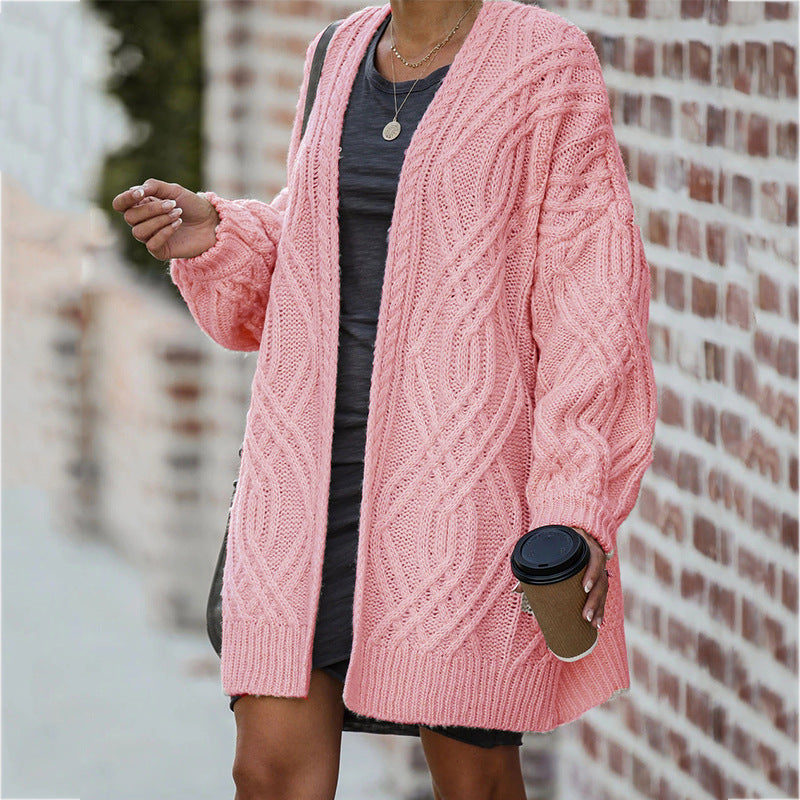 Damen Grobstrickcardigan mit elegantem Zopfmuster und lässigem Schnitt ModeGeist