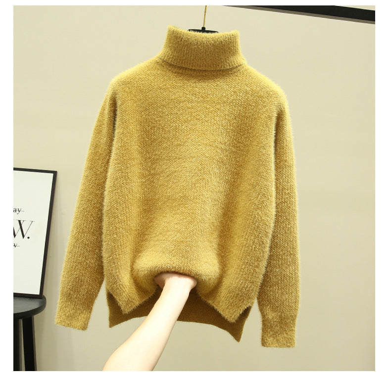 Damen Oversized Rollkragenpullover aus weichem Strick ModeGeist