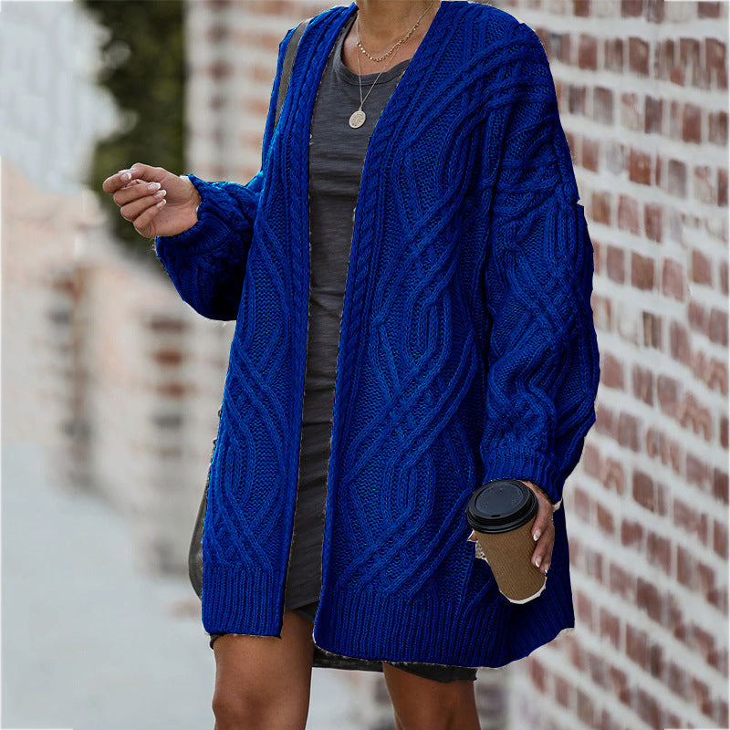 Damen Grobstrickcardigan mit elegantem Zopfmuster und lässigem Schnitt ModeGeist