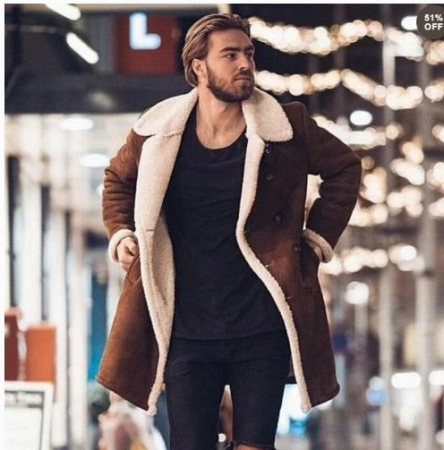 Herren Lammfellmantel mit luxuriösem Teddyfutter ModeGeist