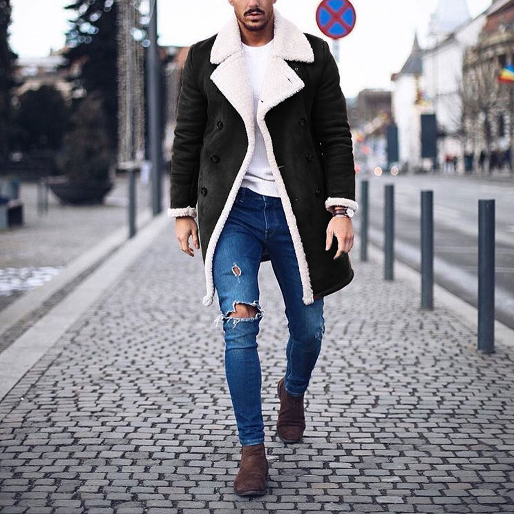Herren Lammfellmantel mit luxuriösem Teddyfutter ModeGeist