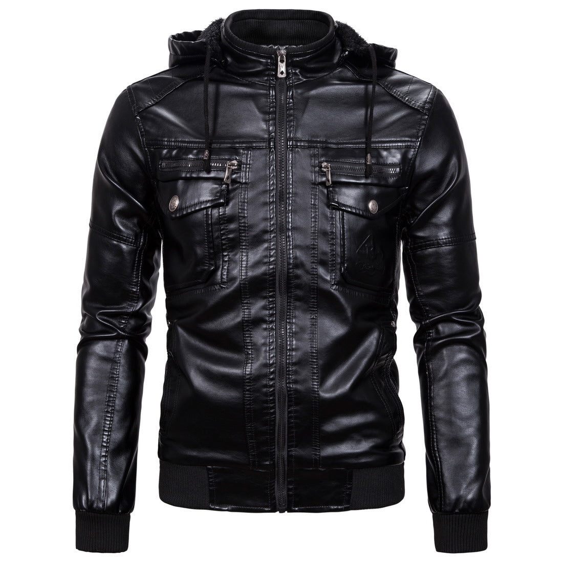 Herren Kunstlederjacke mit kuscheligem Innenfutter und praktischen Taschen ModeGeist