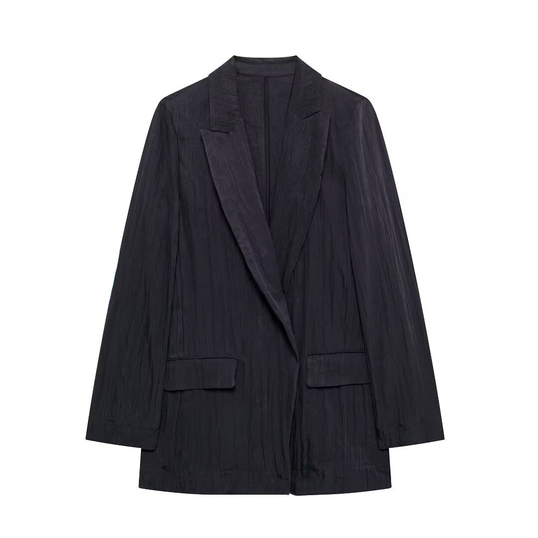 Wide-Leg Pants and Black Blazer Outfits 2024