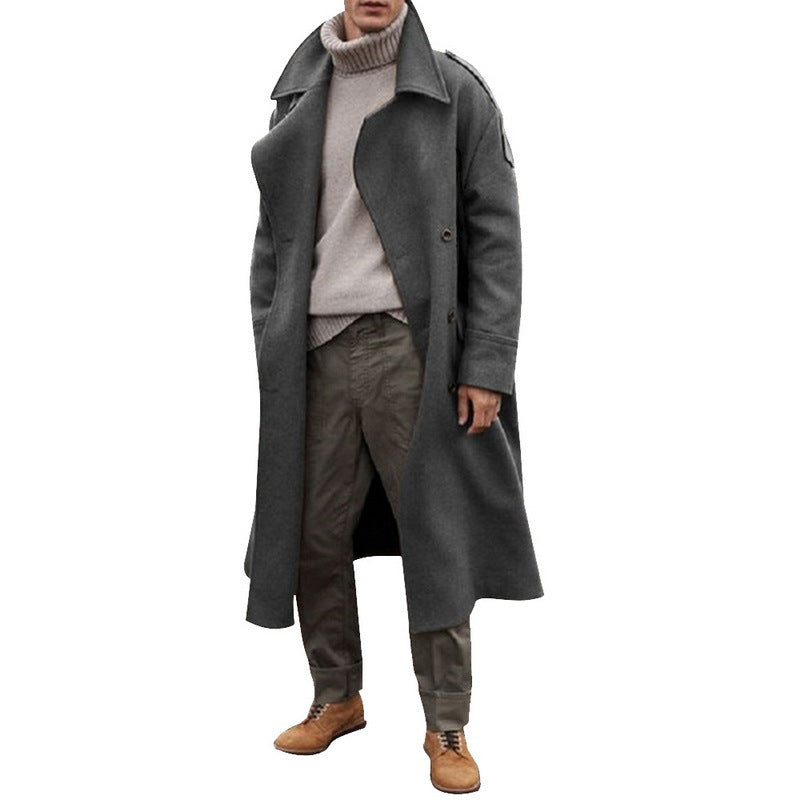 Herren eleganter Wollmantel mit doppelter Knopfleiste ModeGeist
