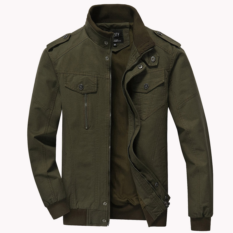 ModeGeist | Herrenjacke Baumwolle Militär Casual