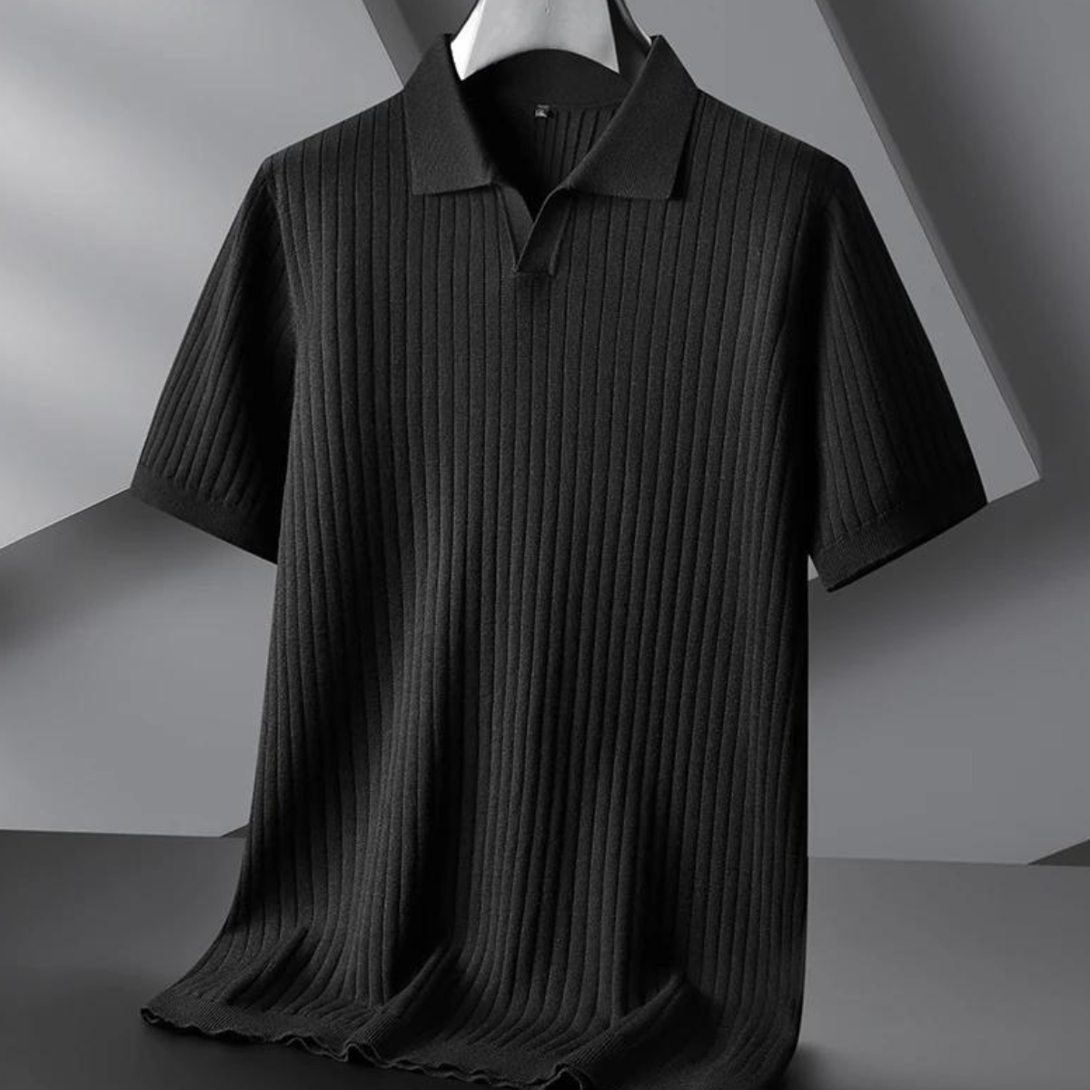 Exquisites gestricktes Herren-Poloshirt im Küsten-Stil