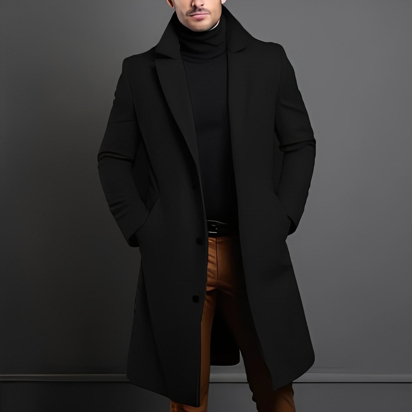 ModeGeist | Schick, Mittellanger Wollmantel für Herren