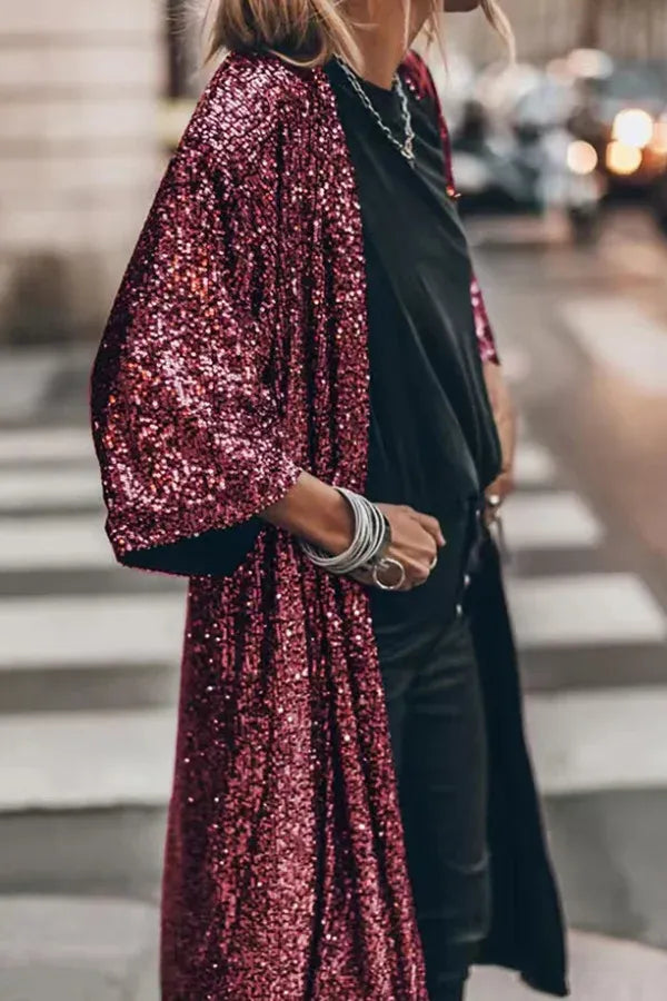 ModeGeist | Glamour Kimono aus Pailletten mit Schlüsselloch