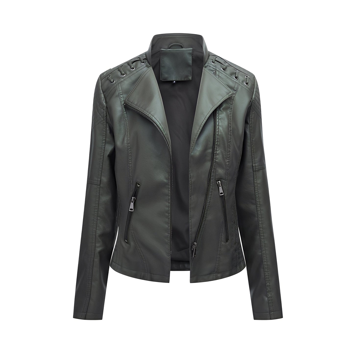 ModeGeist | Stilvolle, slim kurze Lederjacke für Damen