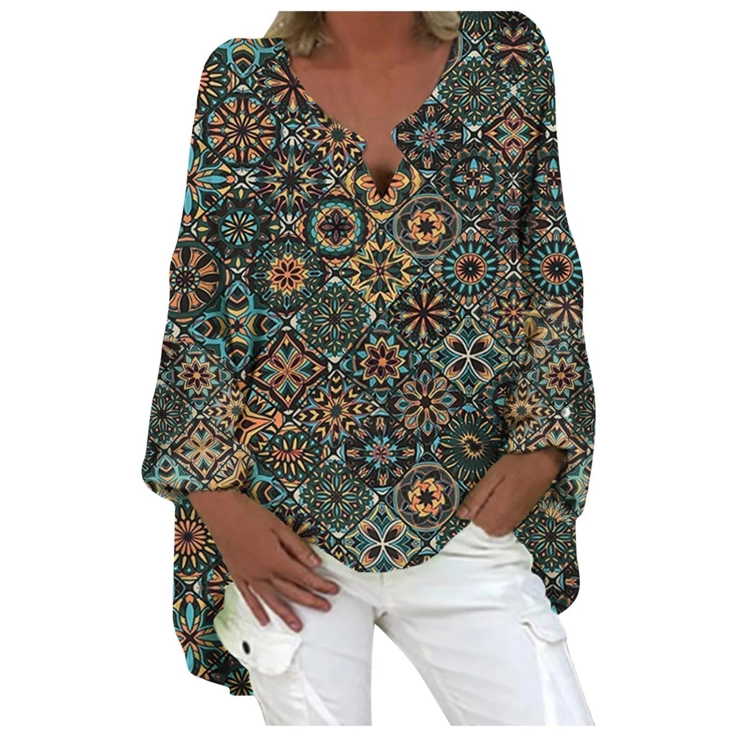 Rosa Bluse von Fudus mit elegantem Rundhalsausschnitt