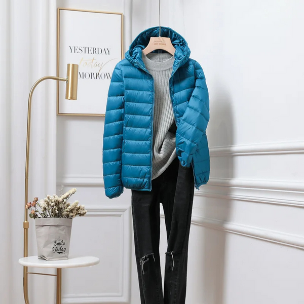 ModeGeist | Leichte Pufferjacke Kapuzen Reißverschluss Freizeitoberbekleidung