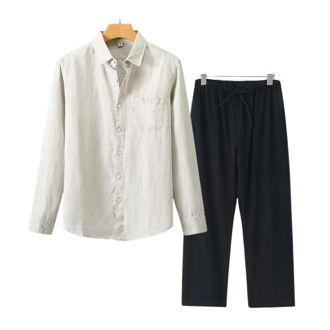 Klassisches und stilvolles Herren-Leinen-Set im Old-Money-Stil