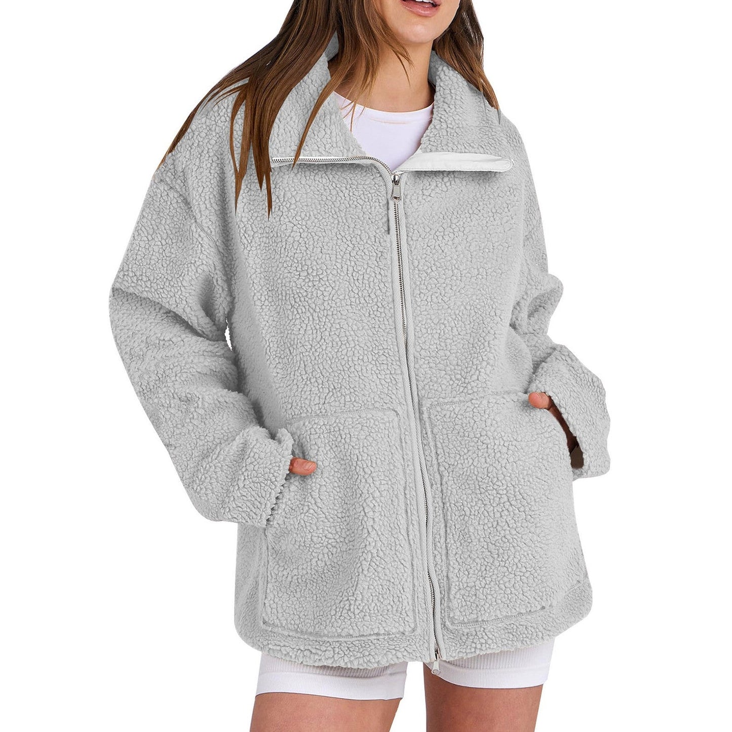 ModeGeist | Locker Wollmantel mit Rollkragen für Damen