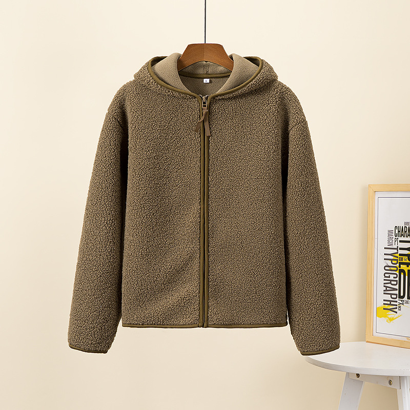 ModeGeist | Kapuzenjacke mit Reißverschluss und Weichem Sherpa Stoff, Fleece Weste