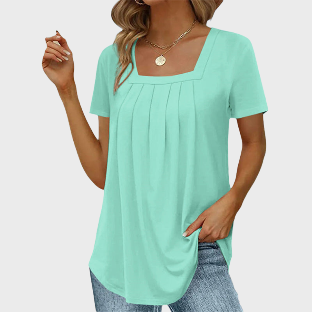 MODEGEIST Damen Sommerbluse leicht atmungsaktiv Kurzarm Bluse