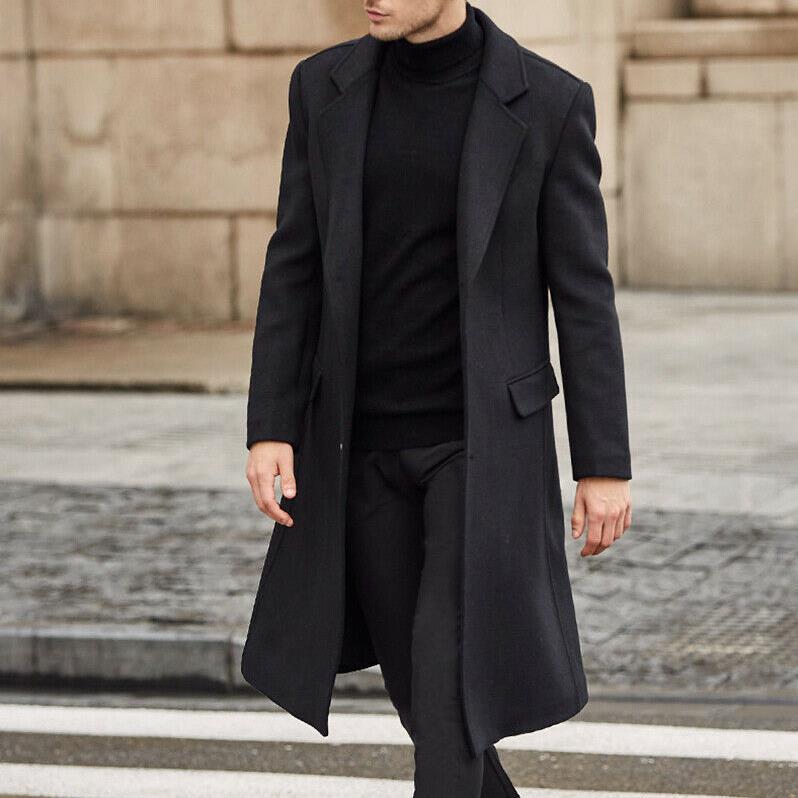 Herren eleganter, klassischer Langmantel mit strukturiertem Schnitt ModeGeist