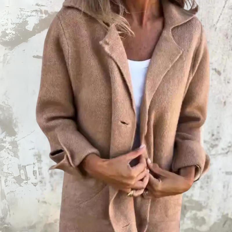 ModeGeist | für Frauen - Wollmischung - Klassischer Schnitt - Knopfschluss - Reverskragen