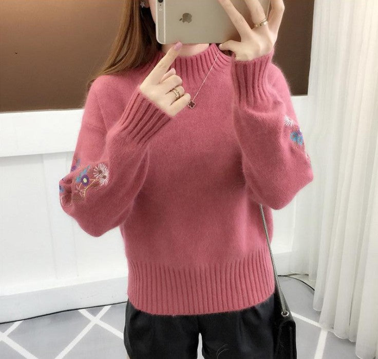 Damen Strickpullover mit eleganten Stickereien ModeGeist