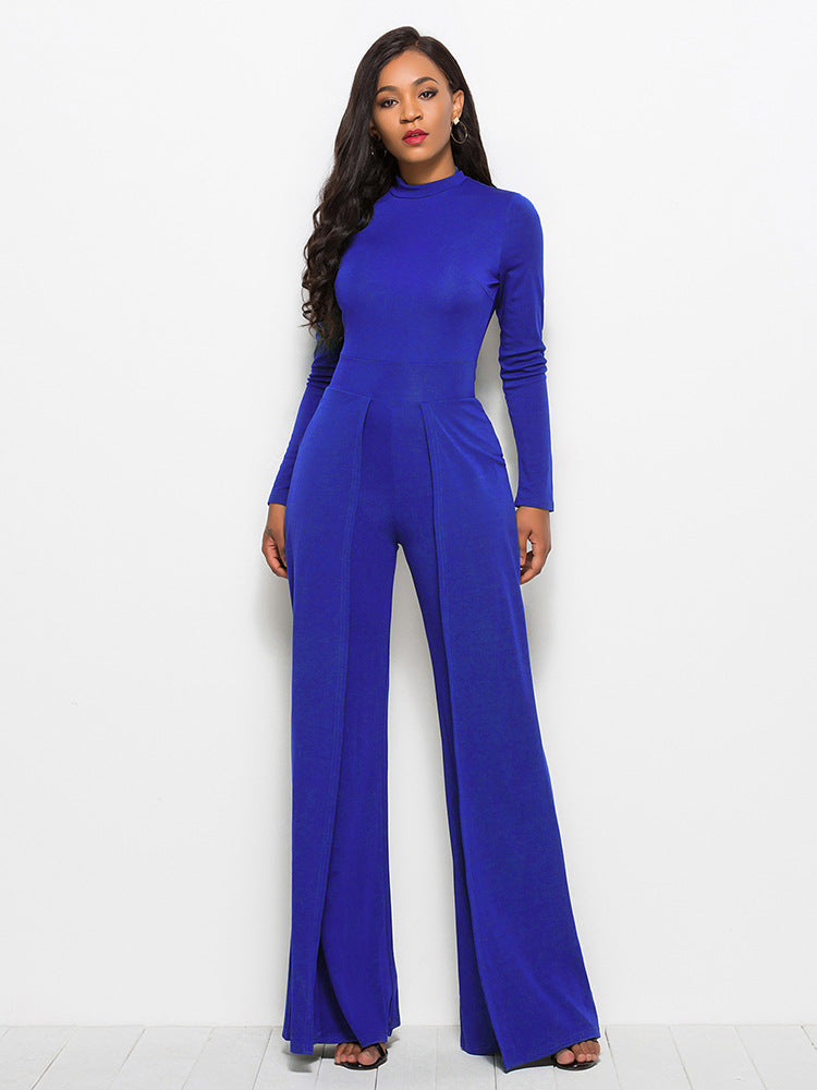 Damen Eleganter und fließender Jumpsuit mit langen Ärmeln ModeGeist
