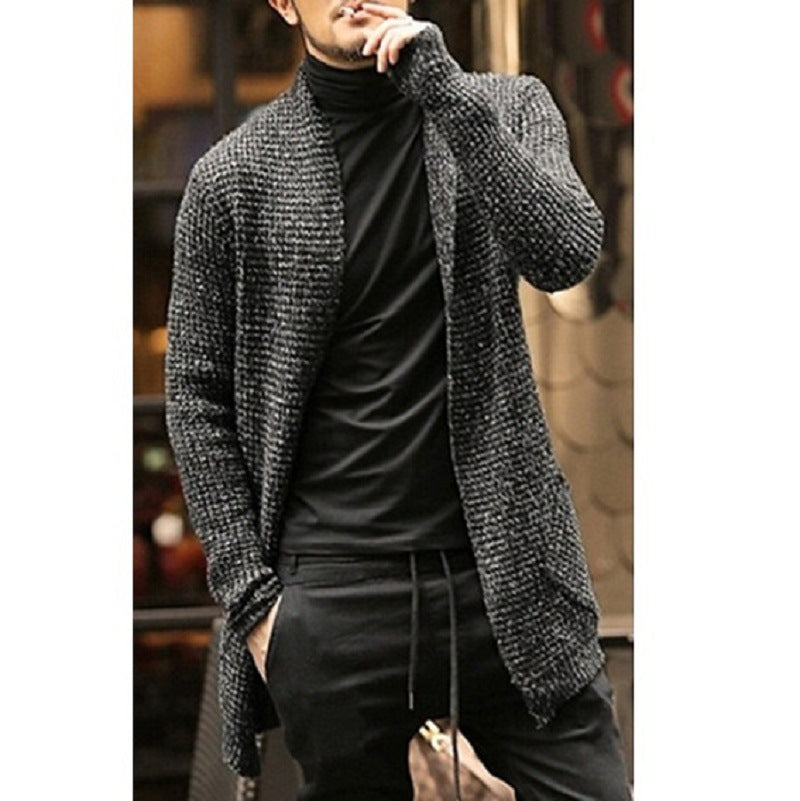 Herren Grober Strickcardigan mit offenem Design und modernen Details ModeGeist