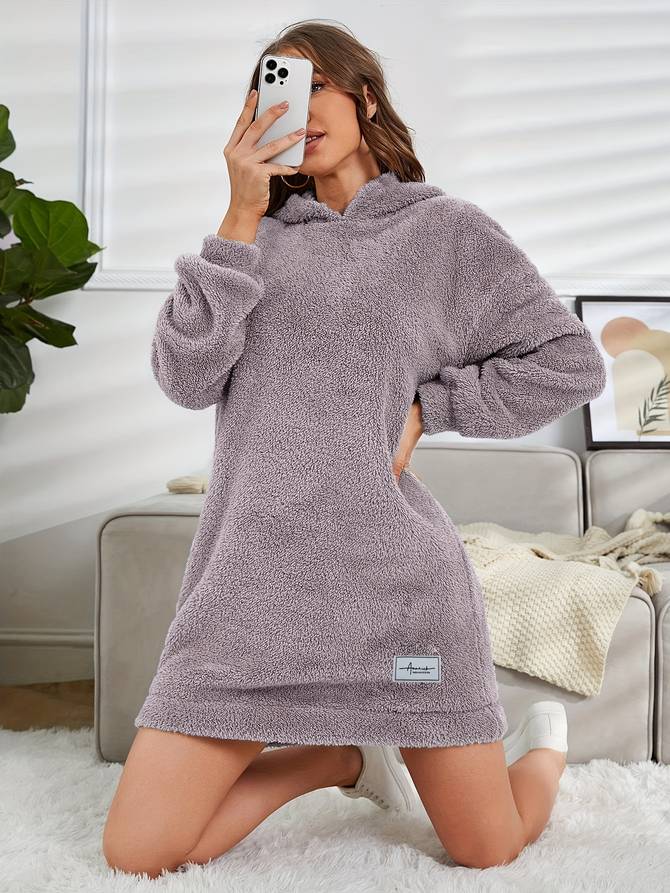 Kuscheliger Teddy-Kapuzenpullover für Damen, ideal für den Herbst