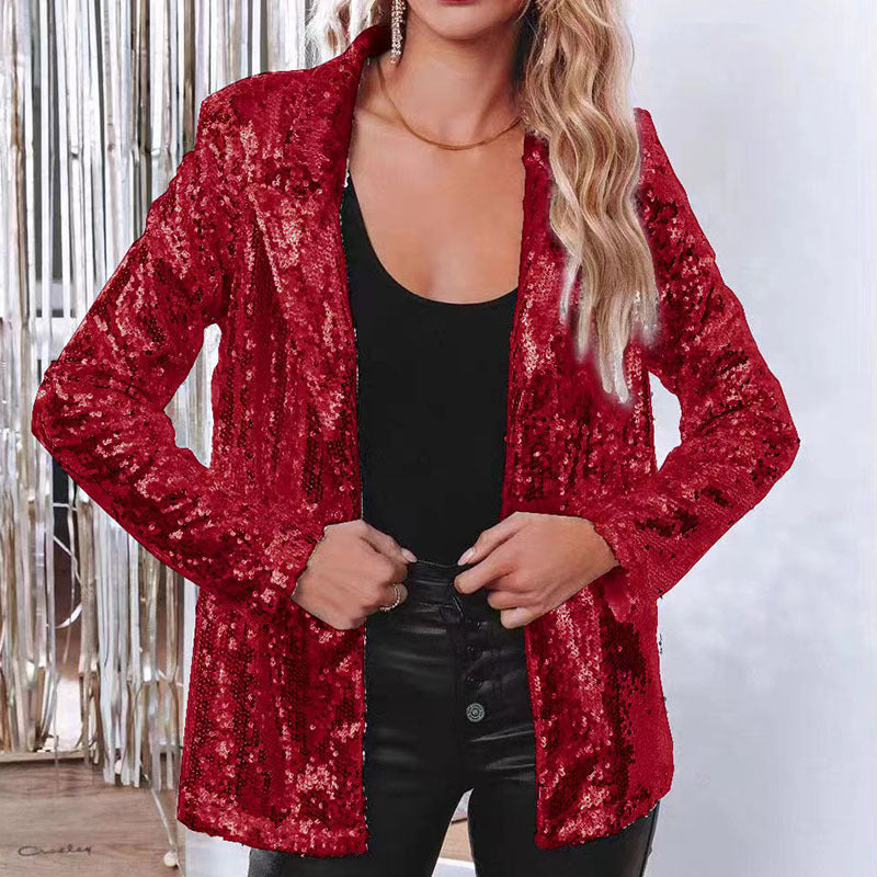 ModeGeist | Glänzender Pailletten-Blazer für Frauen