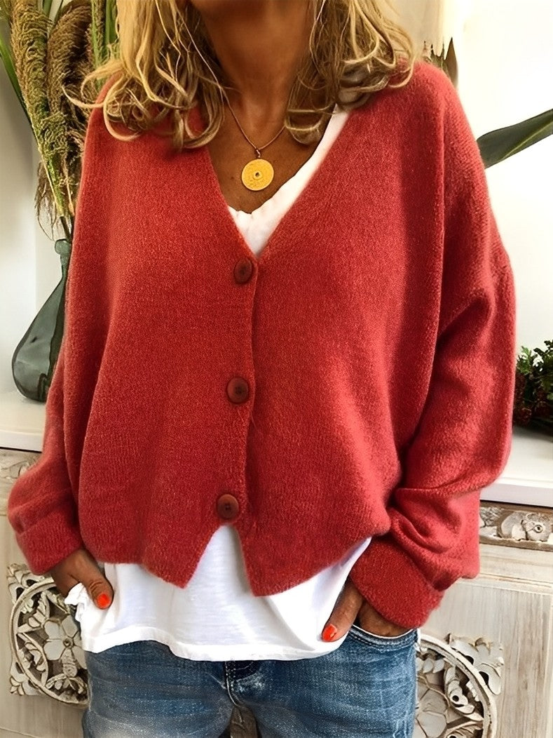 ModeGeist | Lässiger Cardigan mit Knöpfen für Frauen