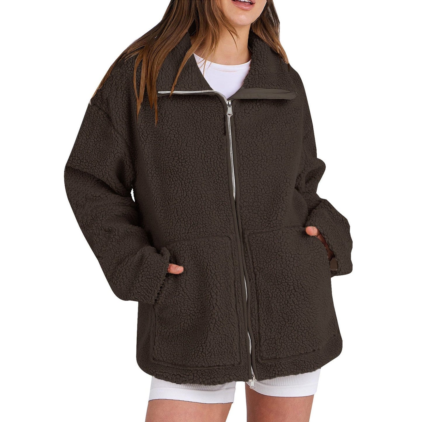ModeGeist | Locker Wollmantel mit Rollkragen für Damen