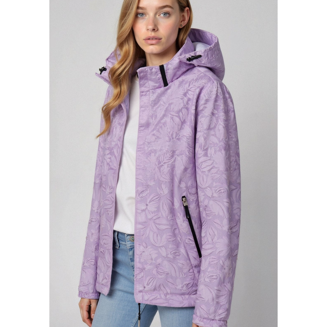 ModeGeist | Damen Windjacke mit Kapuze und Durchgehendem Reißverschluss